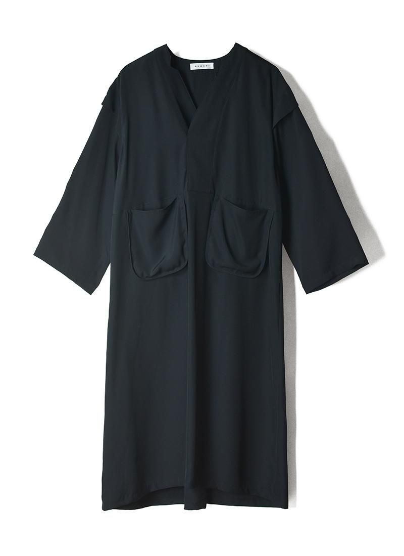 QUWAGI Shoulder Pleats Dress