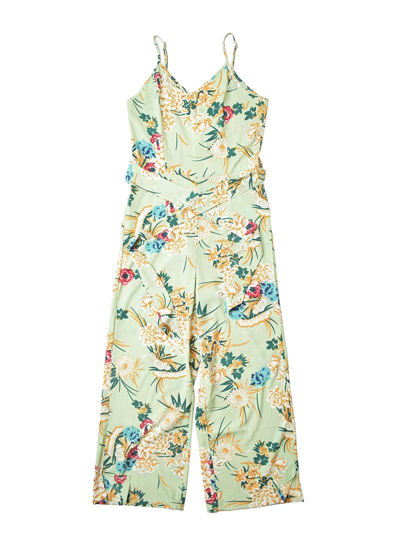USED Sleeveless Floral Jumpsuit