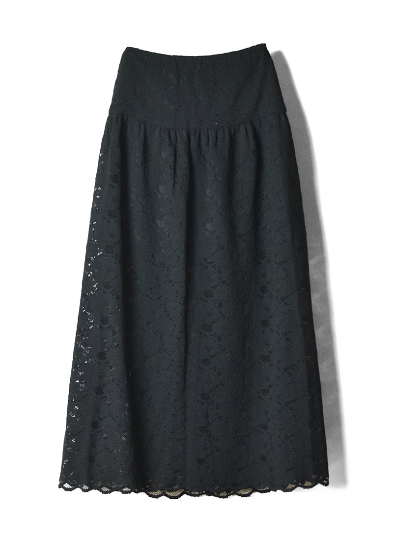 USED Black Lace Long Skirt AJ-7