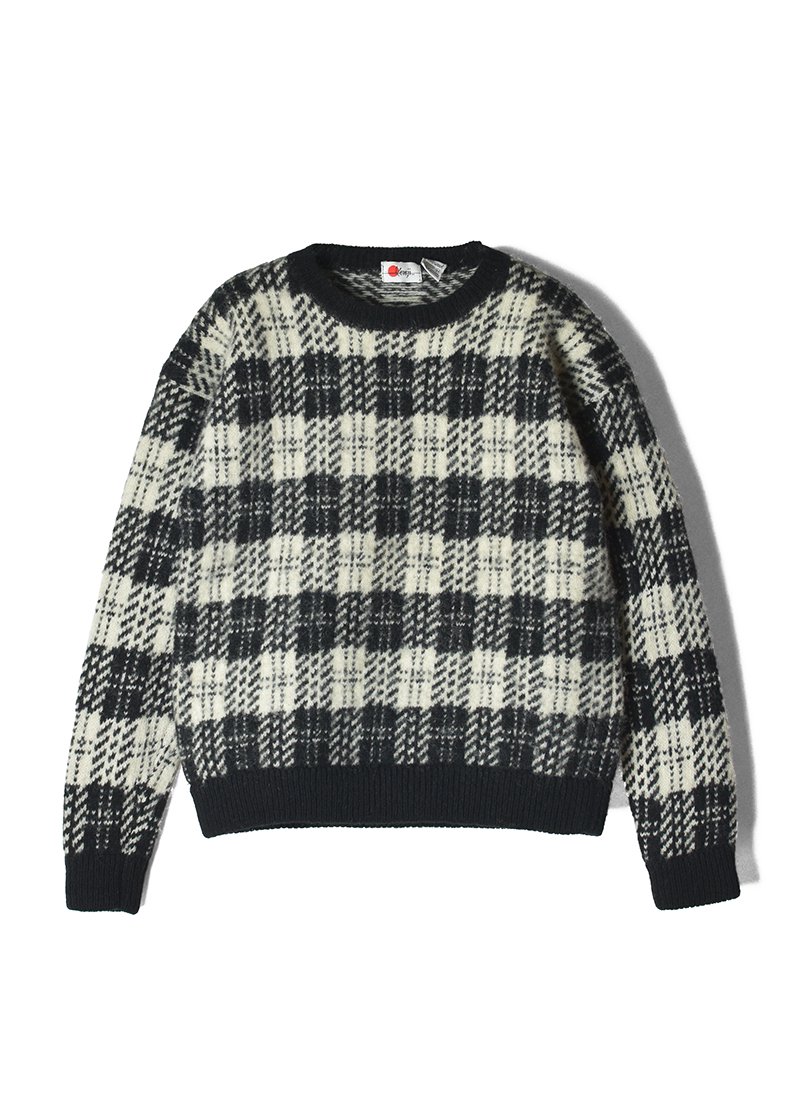 USED Monotone Checked Wool Knit AL-7