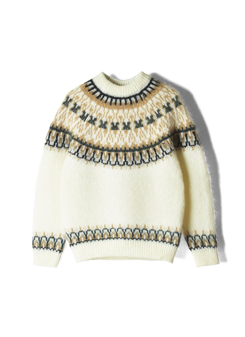 YONETOMI Mohair Wool Nordic Knit Pullover 
