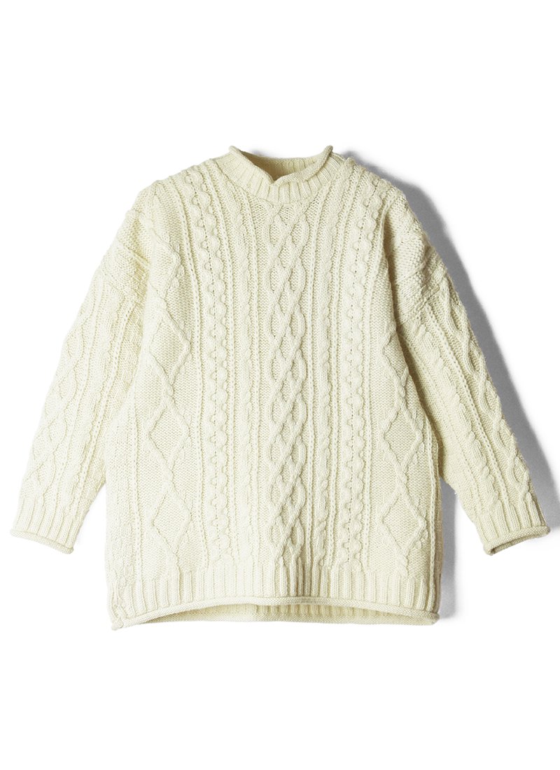 USED Cable Roll-Neck Knit Sweater AO-21