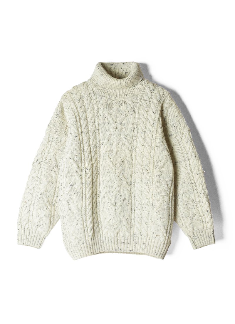 USED Cable Turtle-Neck Knit Sweater AO-5