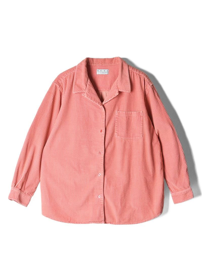 USED Corduroy Open Collar Shirt AQ-7