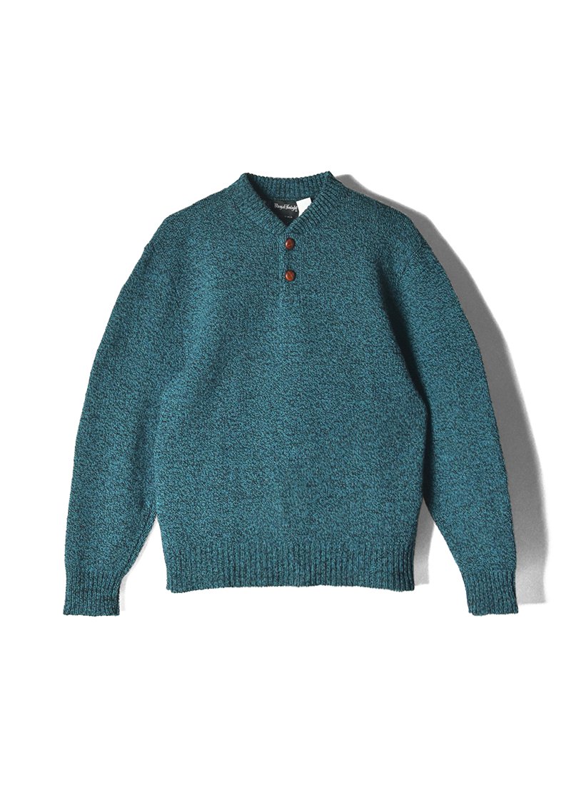 USED Henley Neck Wool Knit AN-13