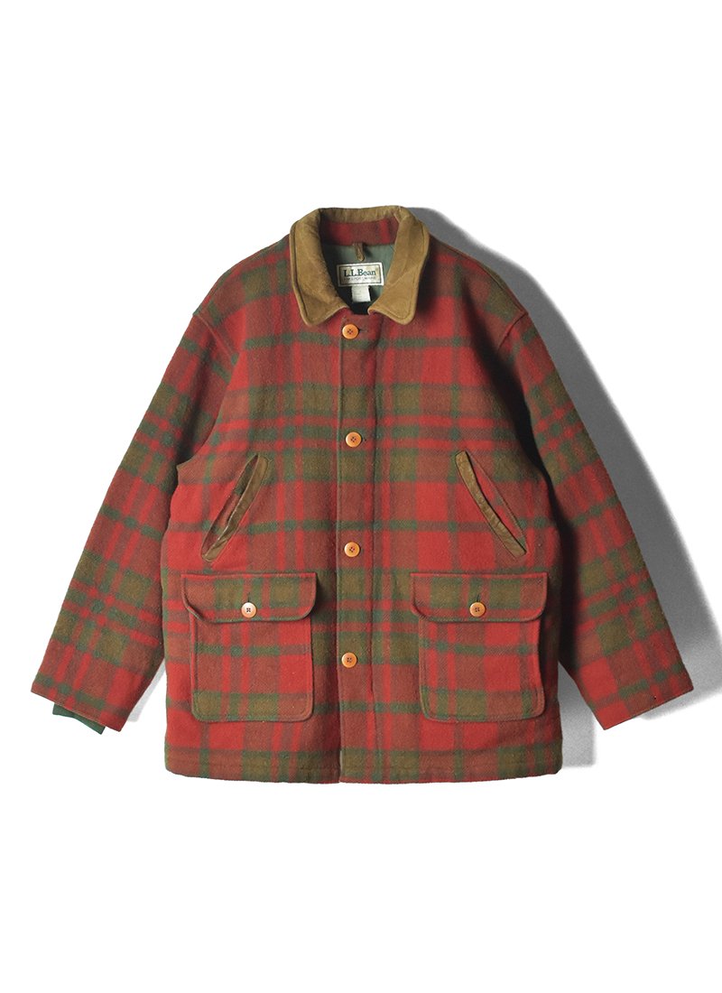 USED L.L.BEAN Wool Check Hunting Jacket AS-13