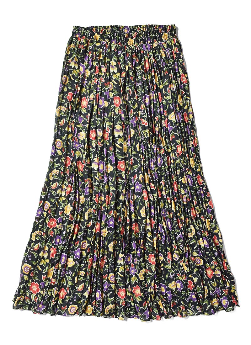 USED Pleated Floral Print Skirt AA-28