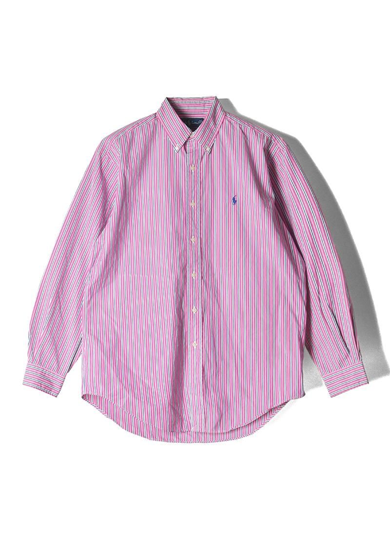 USED RALPH LAUREN Stripe B.D.Shirt AT-26