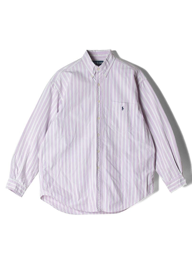 USED RALPH LAUREN Stripe B.D.Shirt AO-24