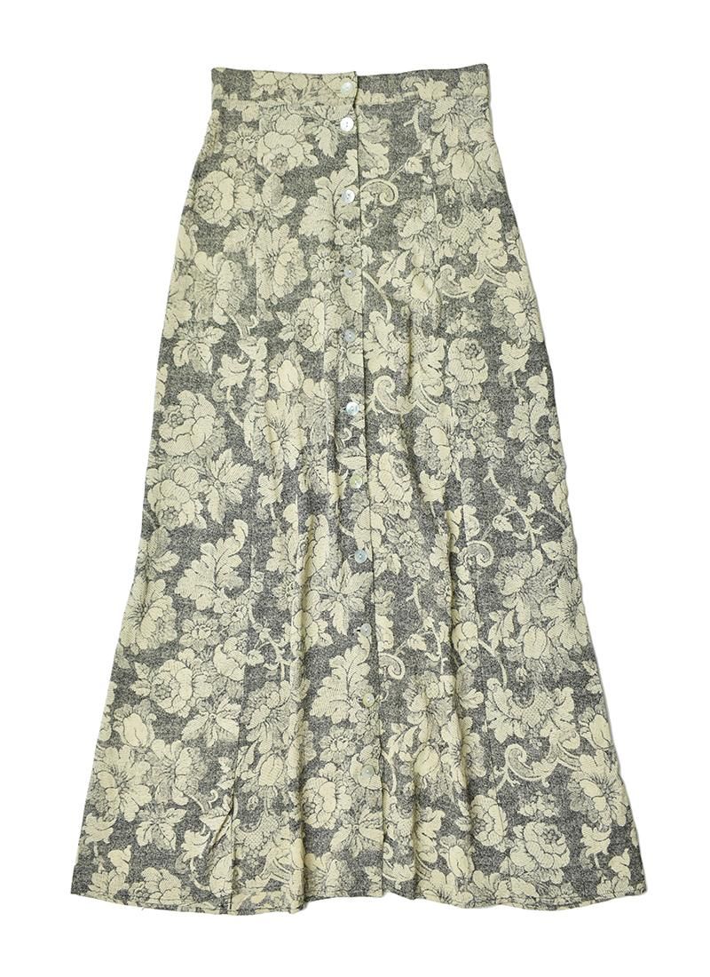 USED Floral Print Long Skirt BD-8