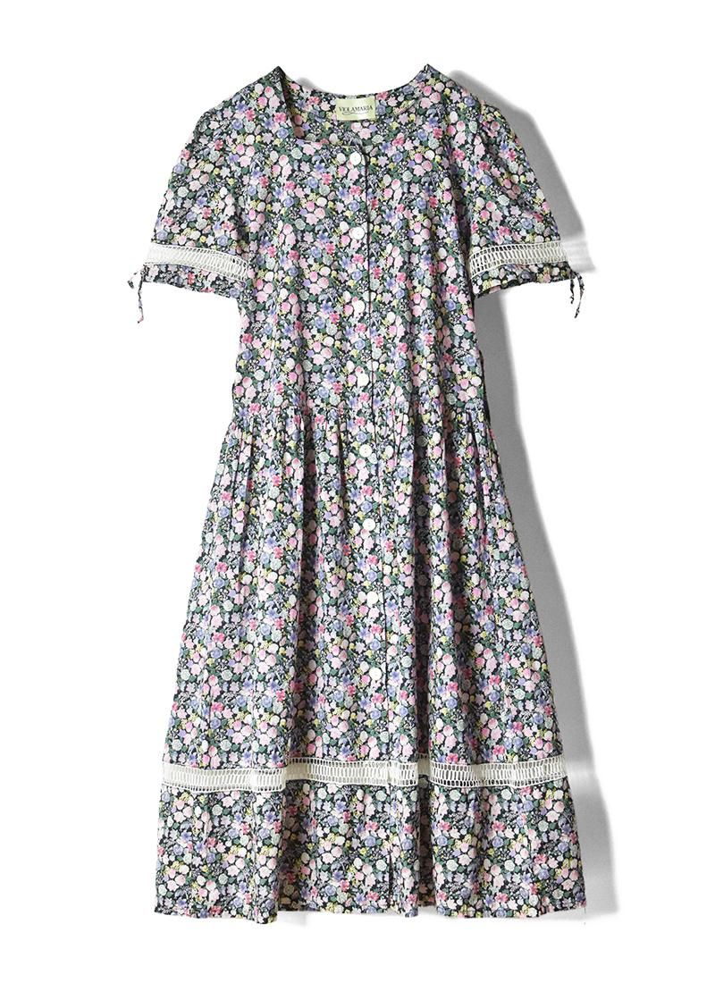 USED  Square Neck Floral Print Dress BD-13