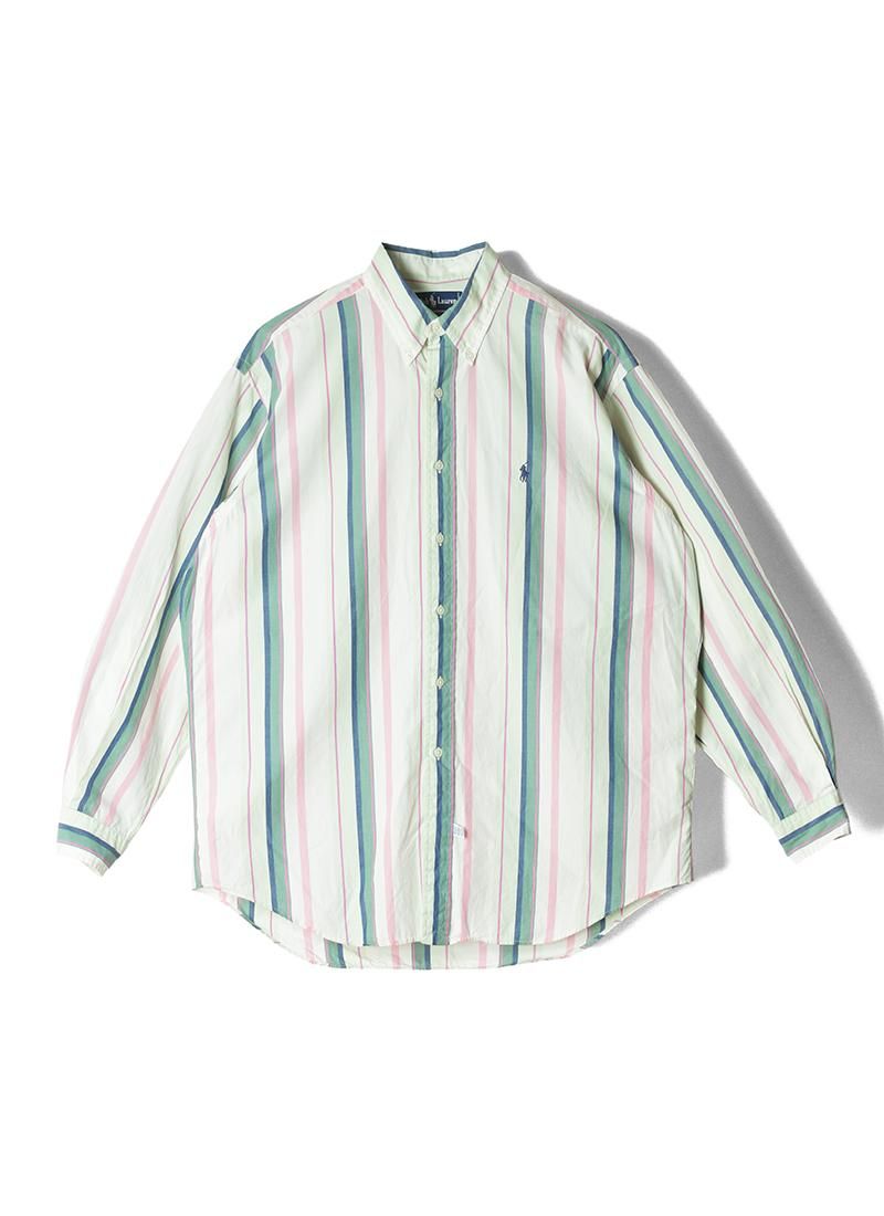 USED RALPH LAUREN Stripe B.D.Shirt BG-29