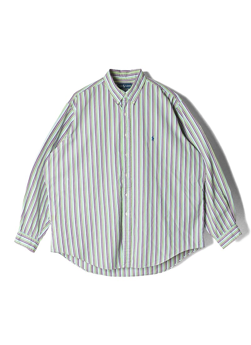 USED RALPH LAUREN Stripe B.D.Shirt BG-26