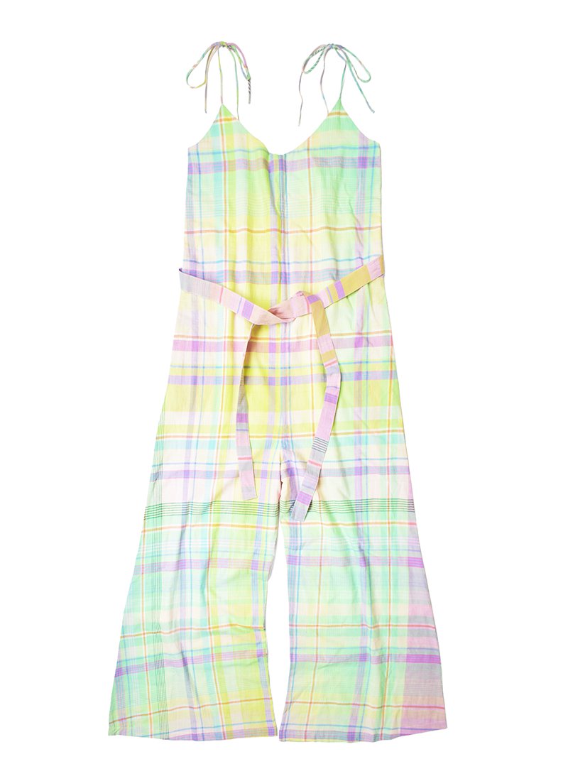 Mii Collection Handwoven Checked Jumpsuit