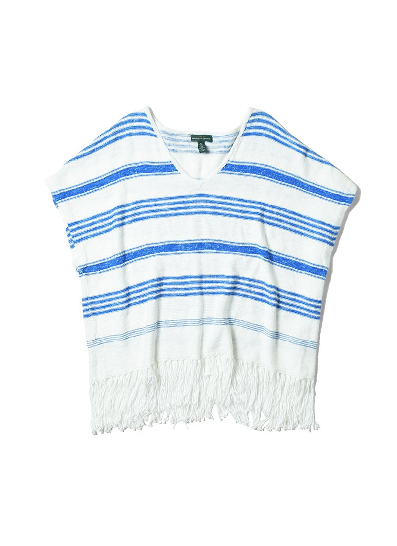 USED Lauren Ralph Lauren Fringed Knit Vest BI-12