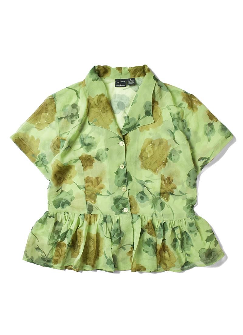 USED Sheer Flower Print Blouse BG-35