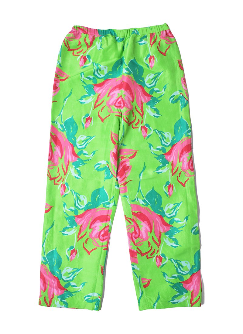 USED Floral Silk Easy Pants BK-13