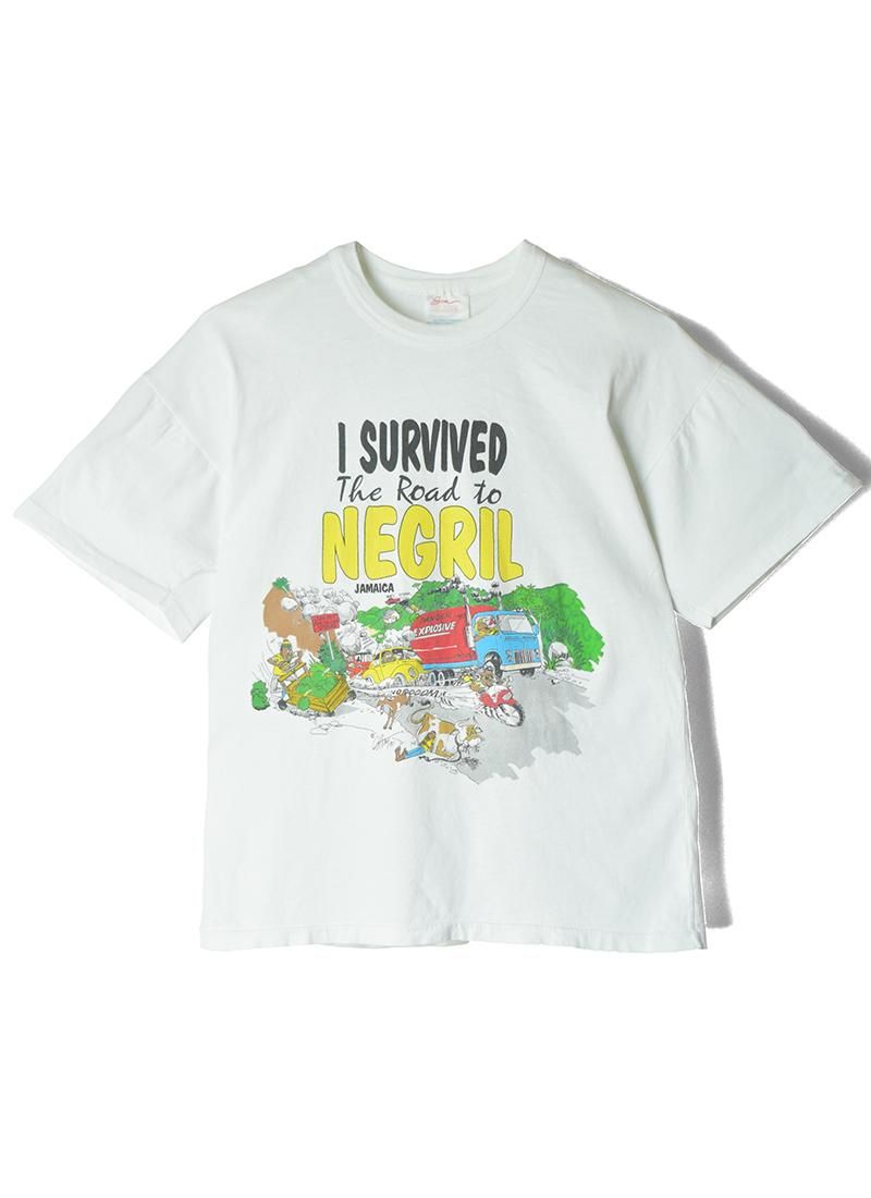 USED Survived the Road to Negril Jamaica Tee BK-43