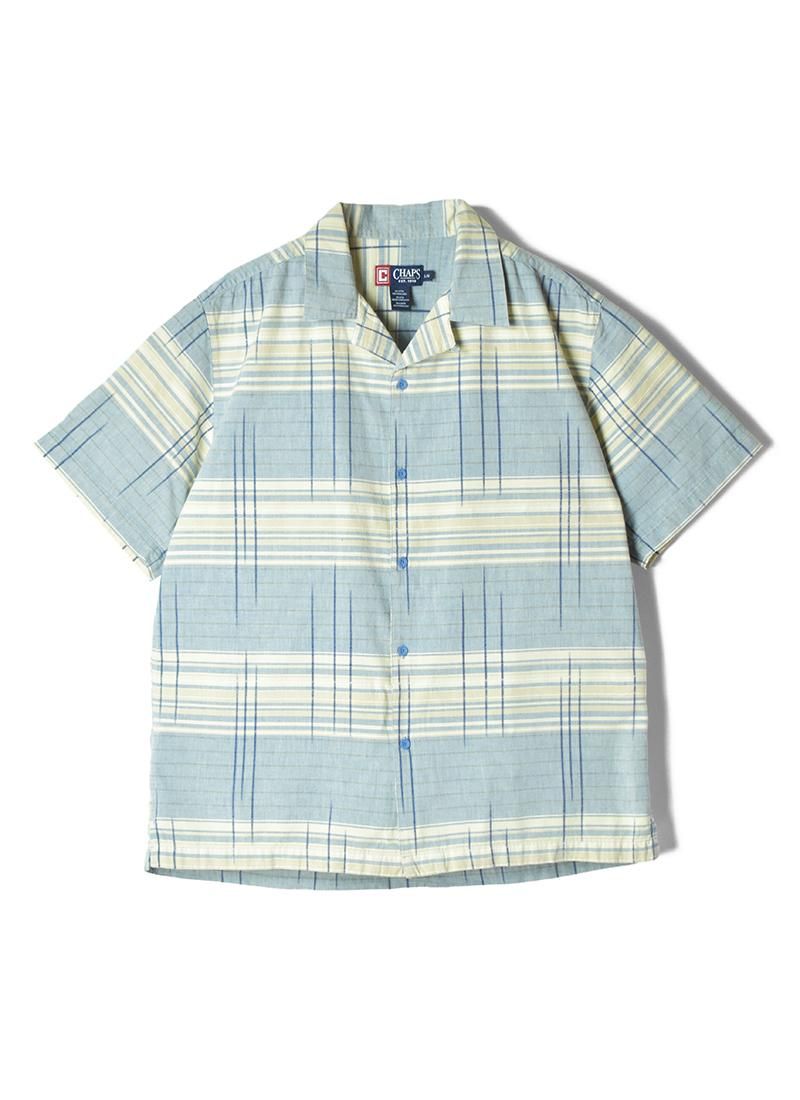 USED CHAPS RALPH LAUREN Open Collar Check Shirt BK-58
