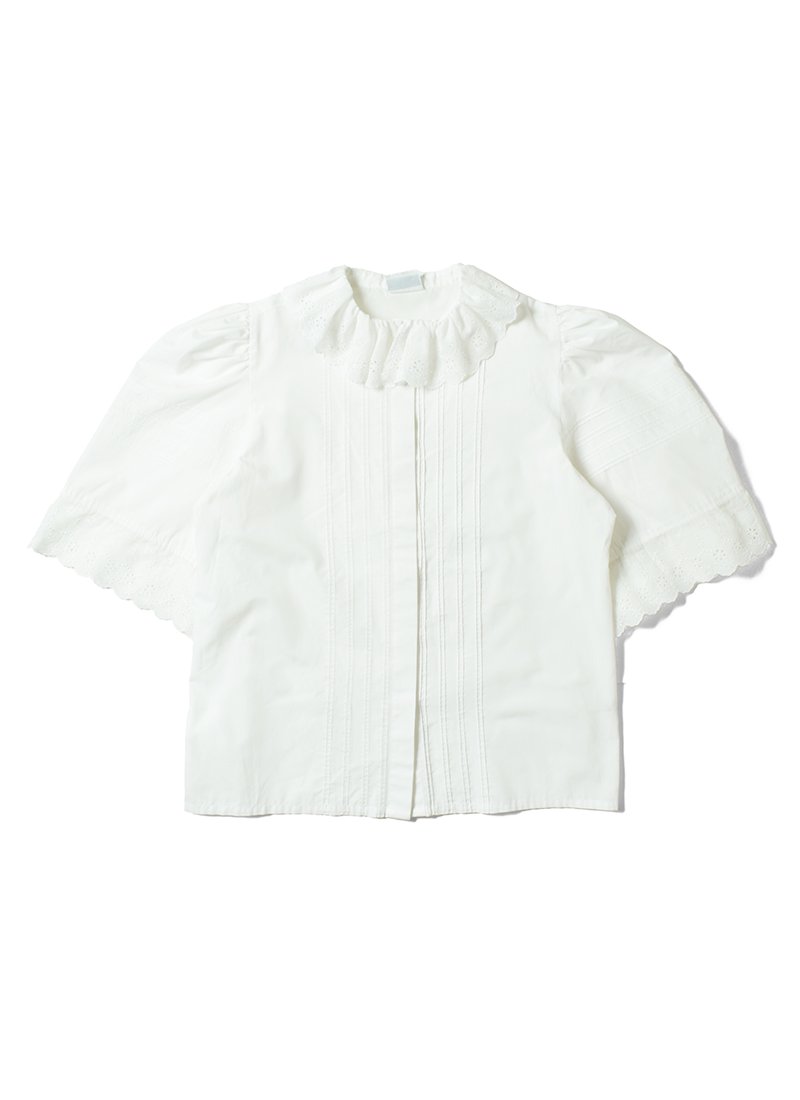 USED Cotton Big Frilly Blouse BK-14