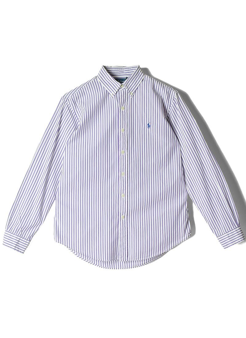 USED RALPH LAUREN Stripe B.D.Shirt BL-30