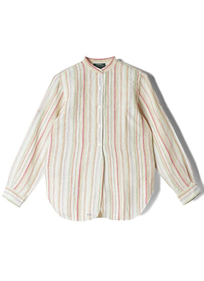 USED RALPH LAUREN Linen Stripe Shirt BO-4