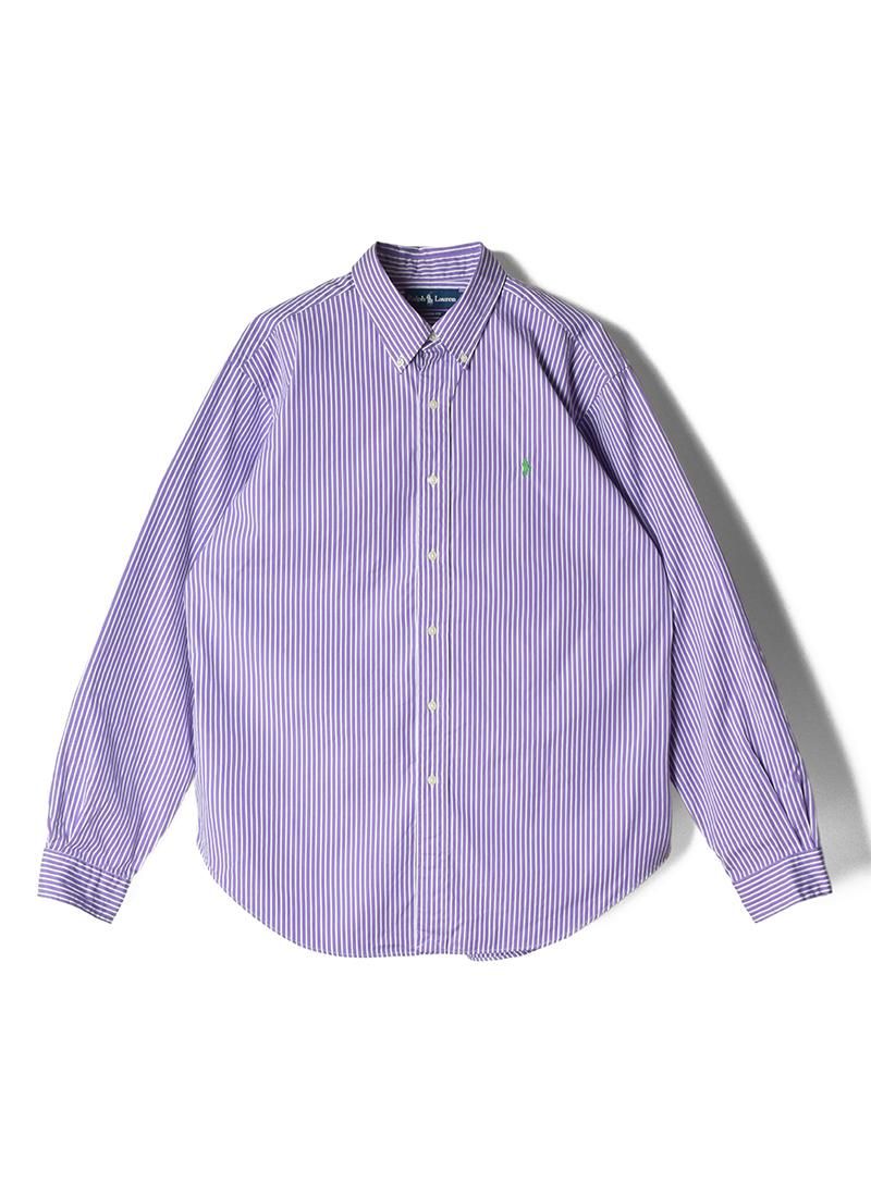 USED RALPH LAUREN Stripe B.D.Shirt BR-22