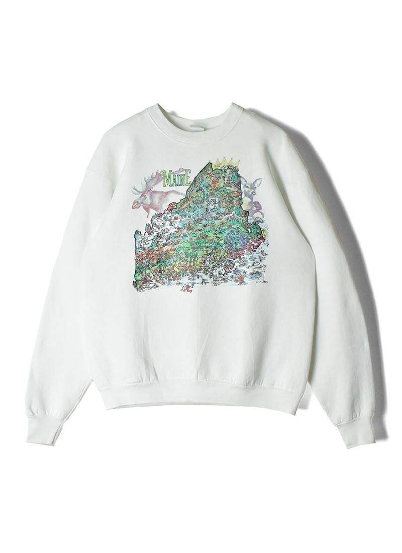USED Maine Road Map Sweat Shirts BT-9
