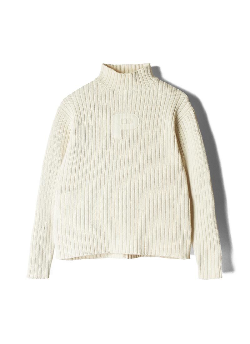 USED RALPH LAUREN P-mark Logo Cotton Knit BT-19