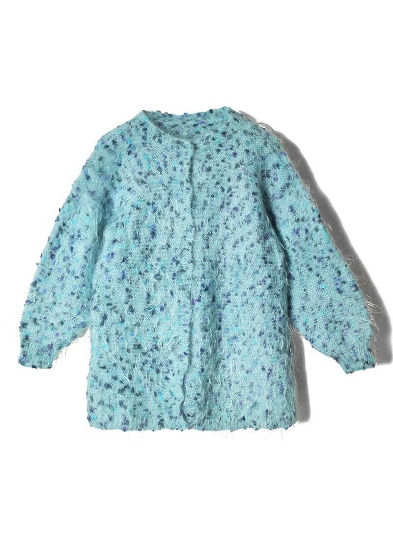 USED Shaggy Mohair Knit Cardigan BK-11