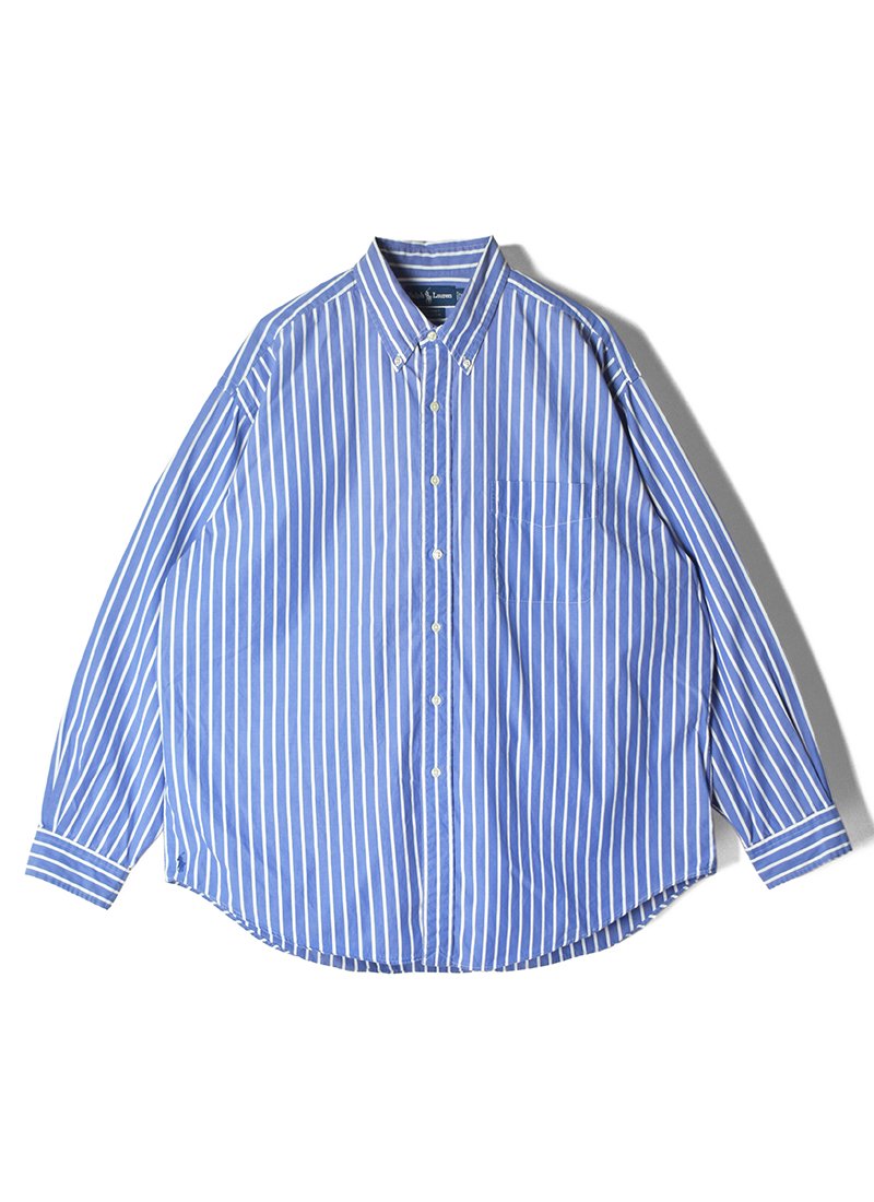 USED RALPH LAUREN Stripe B.D.Shirt CC-37