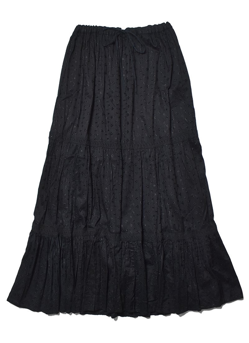 USED Black Lace Long Skirt CC-7

