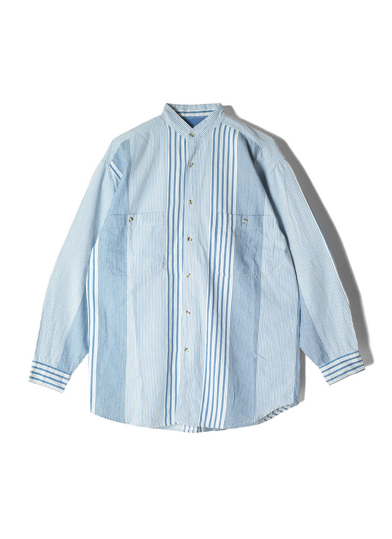 USED Stand Collar Striped Shirt CI-20