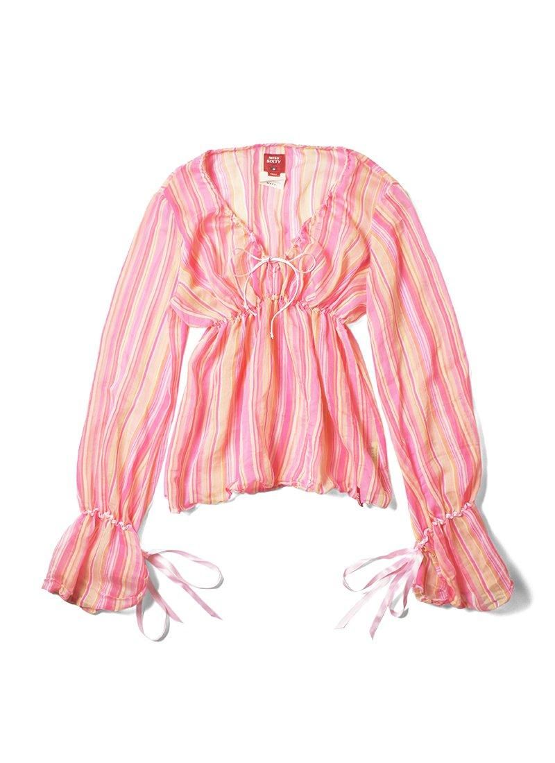 USED Stripe Sheer Blouse CF-24