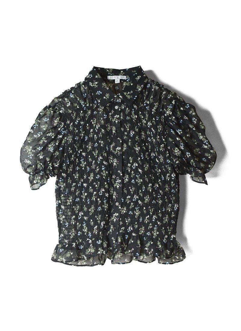 USED Puff Sleeve Floral Blouse CP-8