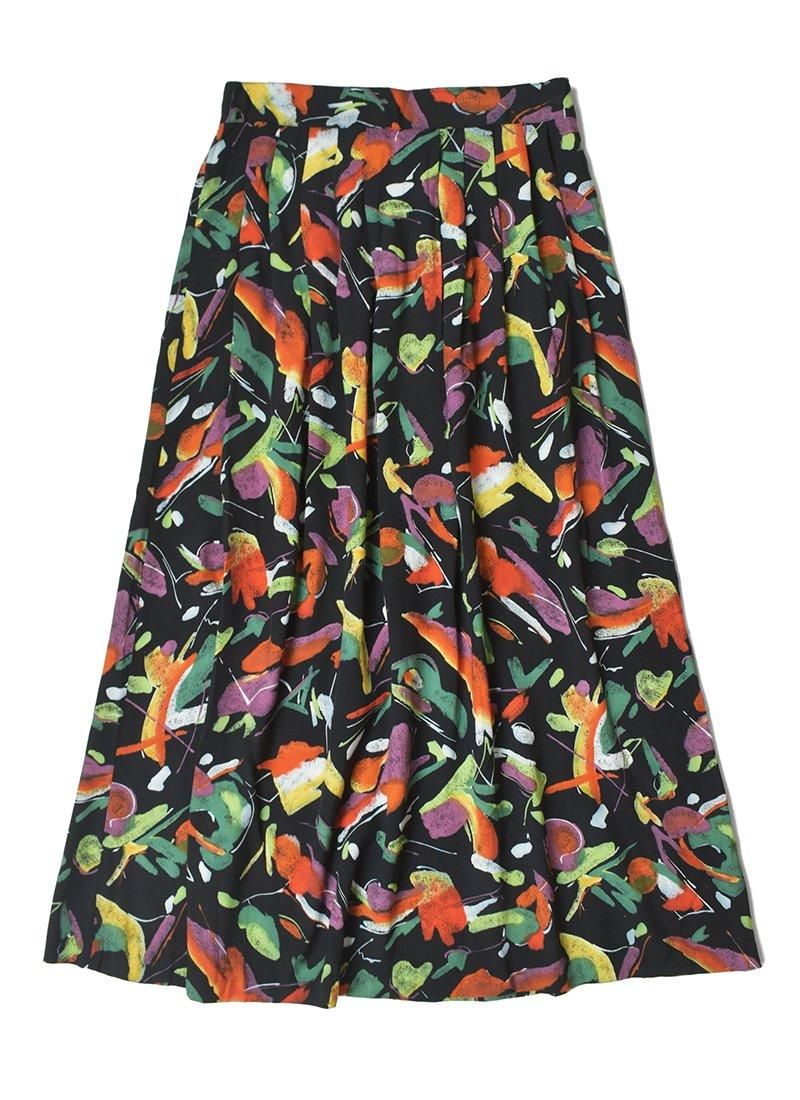 USED Art Print Long Skirt CR-13