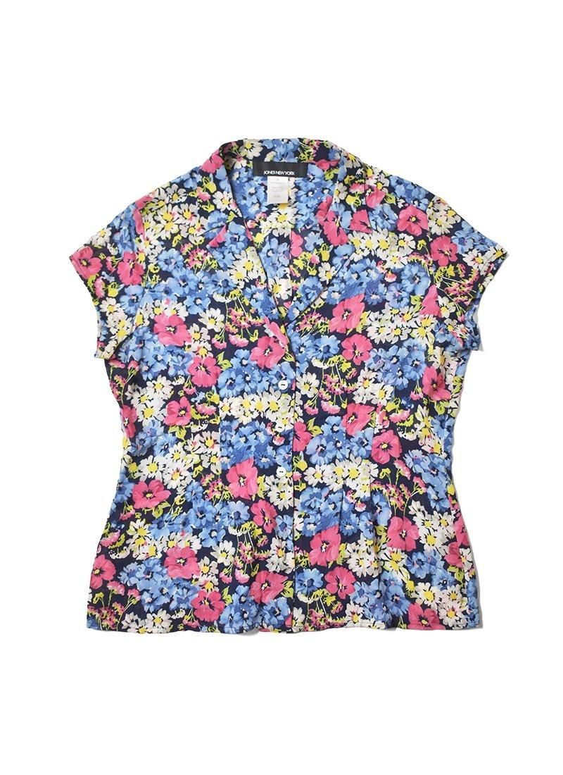 USED Floral Silk Sleeveless Blouse CV-14