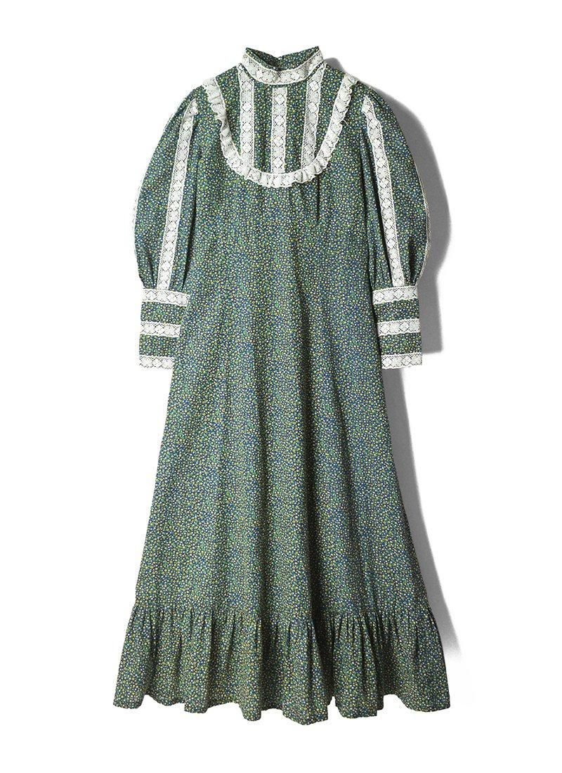 USED Lace Design Flower Long Dress CZ-117