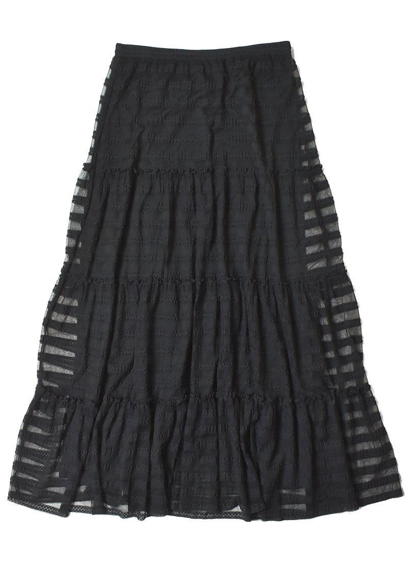 USED Black Tiered Long Skirt DB-18