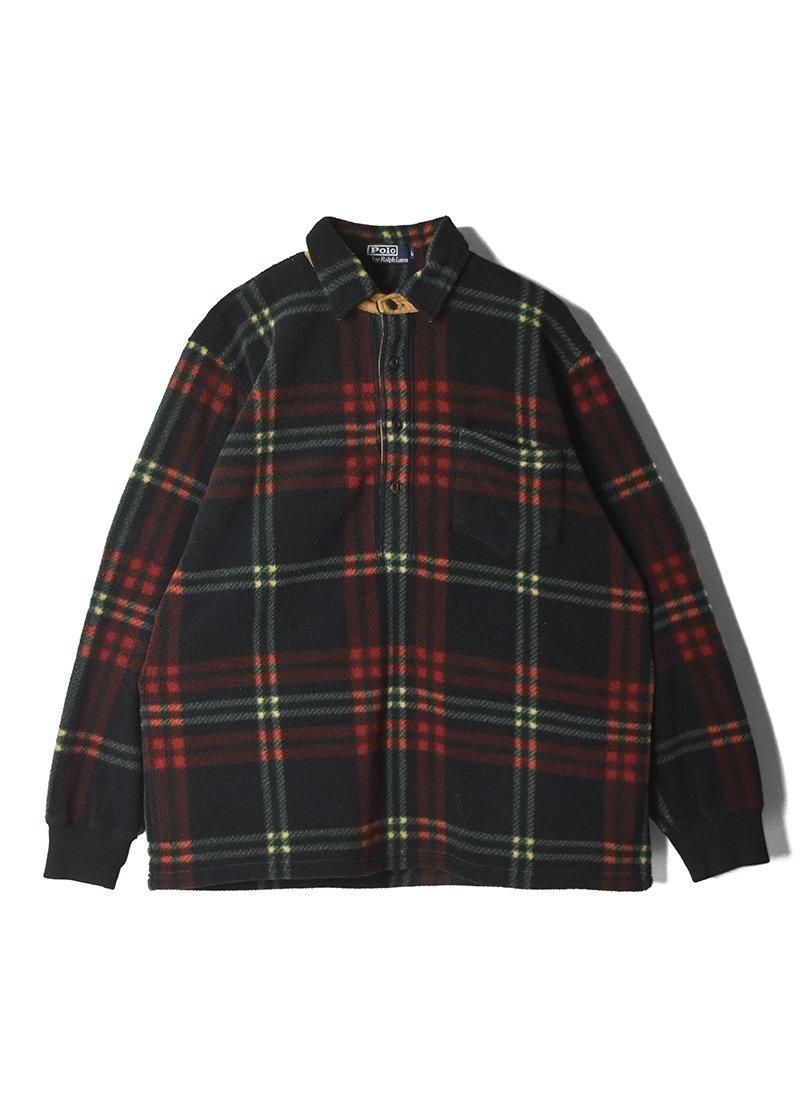 USED RALPH LAUREN Ombre Check Fleece Shirt DF-7