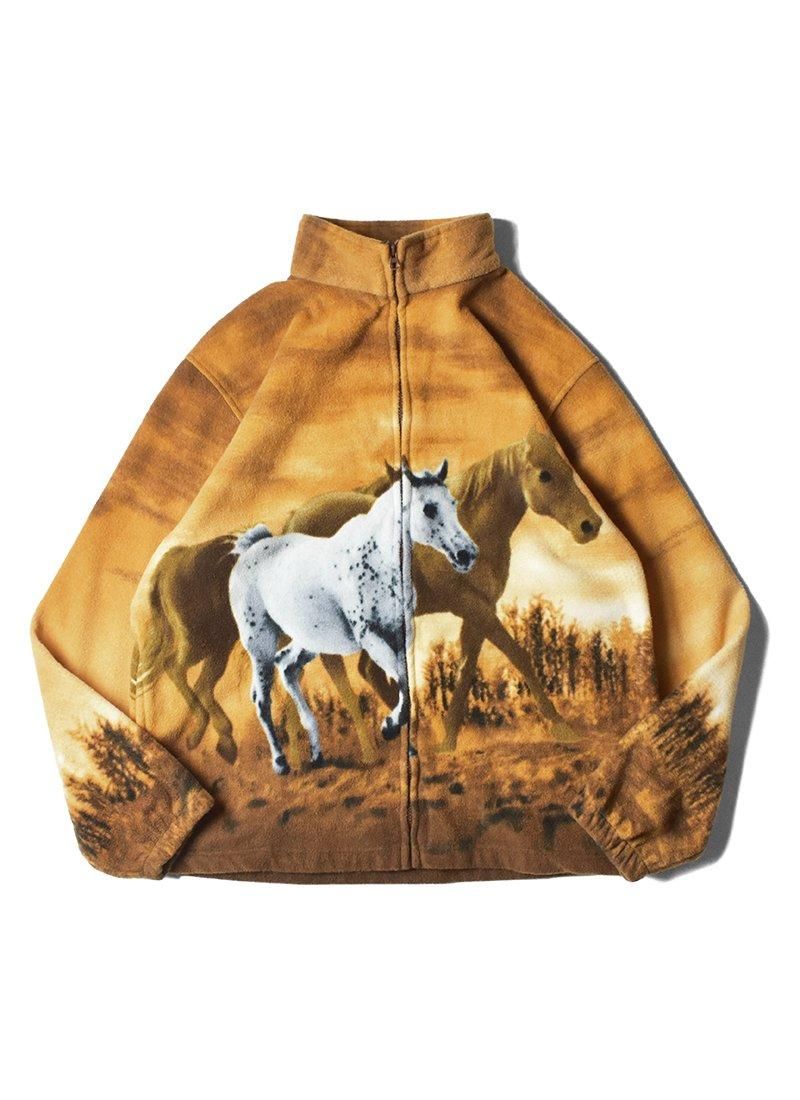 USED Horse Pattern Fleece Jacket DG-34