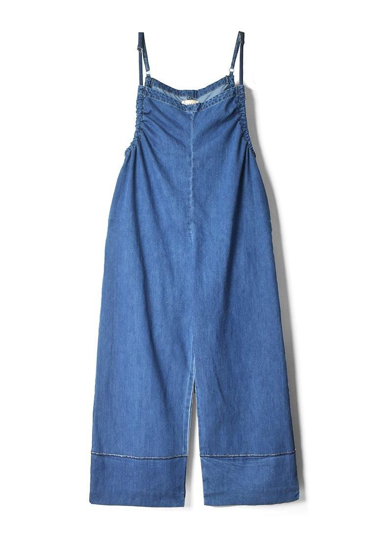 MEYAME Denim Gathered All In One