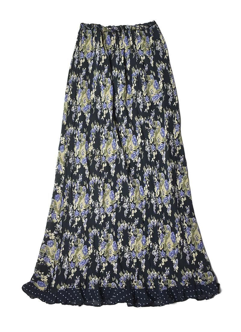 USED Floral Print Long Skirt DL-11