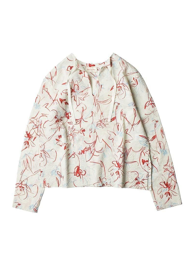 MEYAME Cotton Print Blouse 