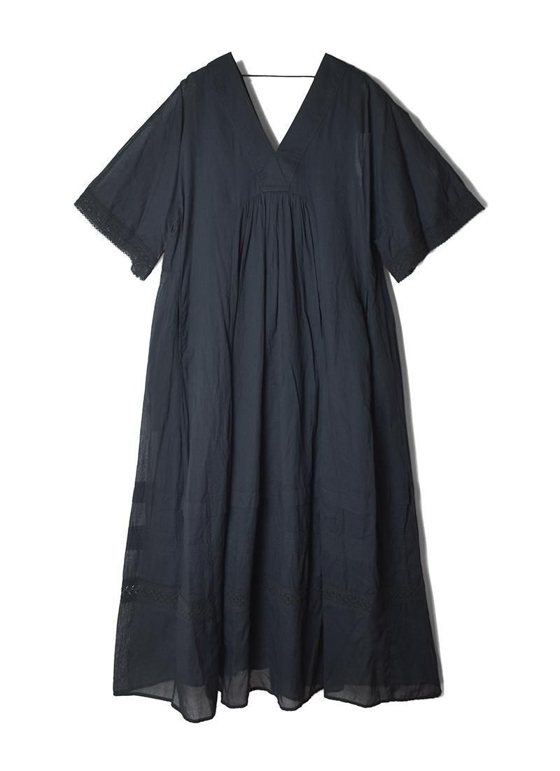 SARA MALLIKA Cotton Voile Lace Pintuck Dress
