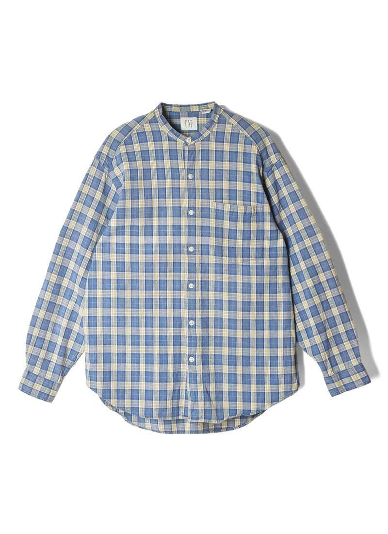 USED GAP Stand Collar Check Shirt DL-25