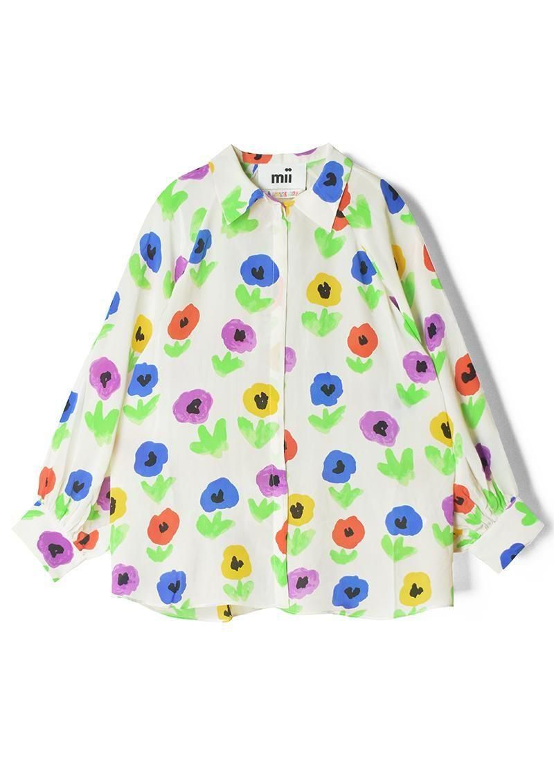 Mii Collection All Over Printed Silk Tunic (Pensees) 