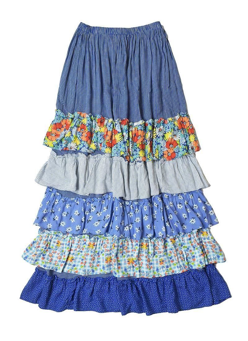 USED Frill Design Long Skirt DQ-15