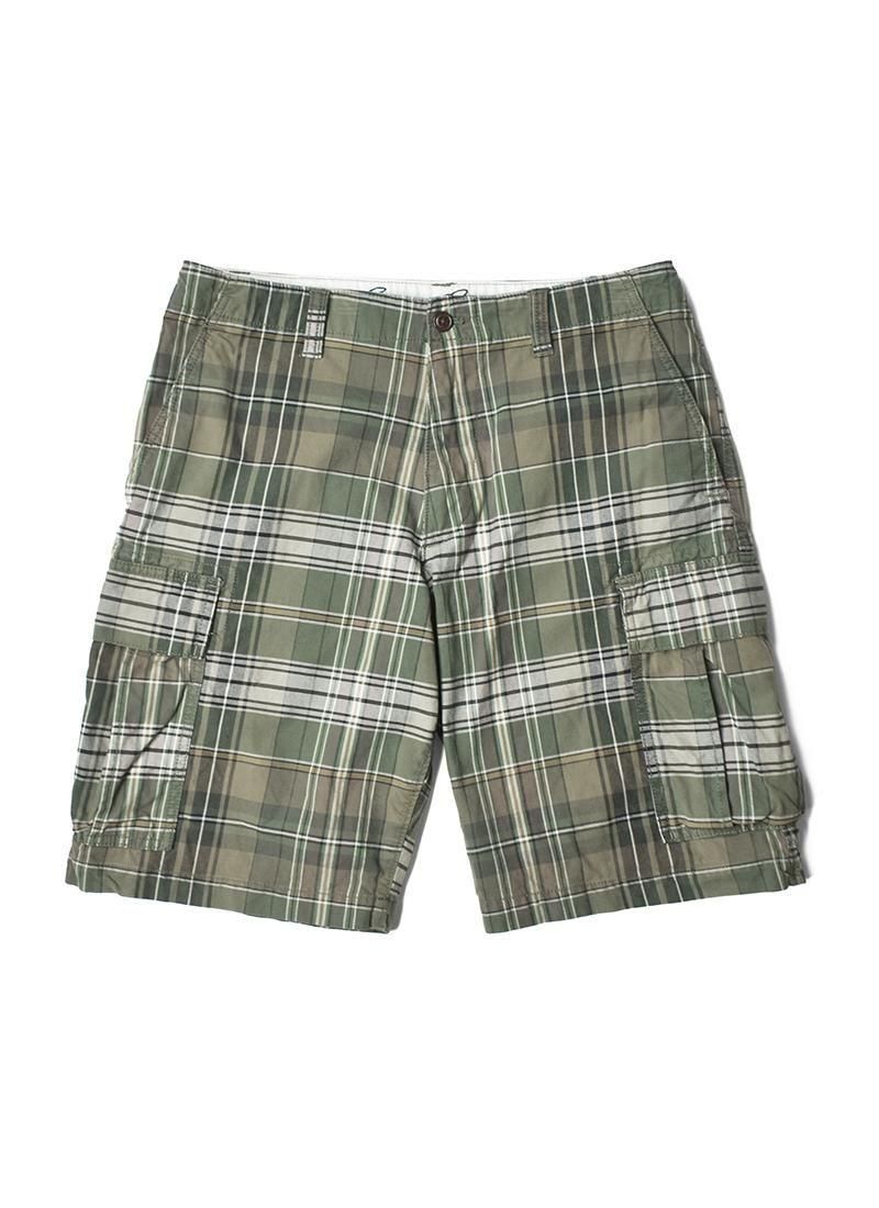 USED  Eddie Bauer Check Cargo Shorts DS-58
