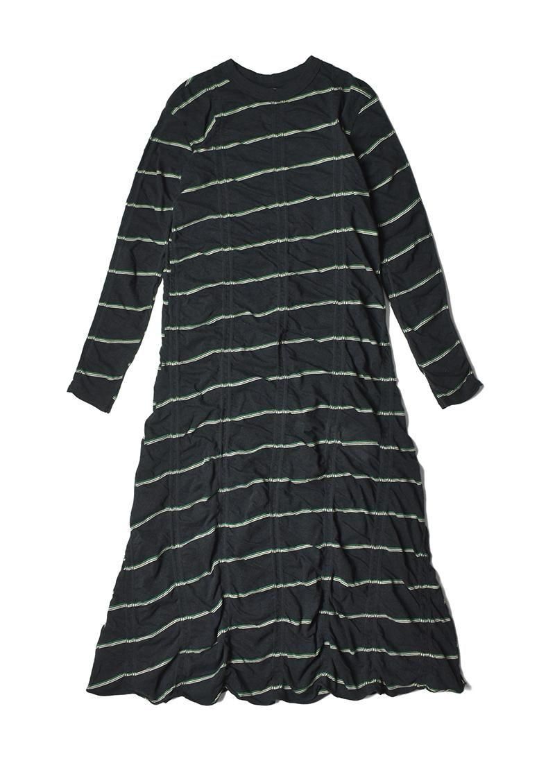 MEYAME Tucked Jacquard Border Dress